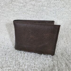 Men's Genuine Leather Bi-Fold Wallet Matte Brown Design Made in Mexico